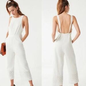 🤍 URBAN OUTFITTERS • PADMA EMBROIDERED EYELET JUMPSUIT